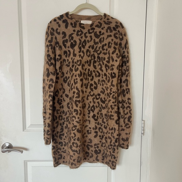 Sezane Leopard Print Sweater Dress - Picture 2 of 7